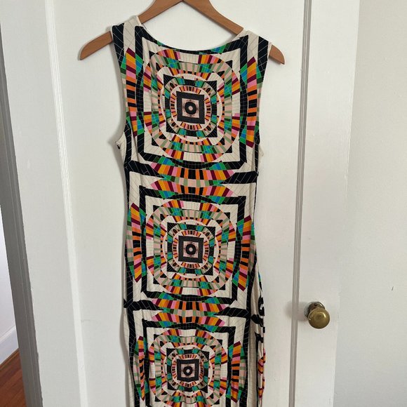 Mara Hoffman Geometric Print Fitted Midi Dress - Small - Picture 2 of 4